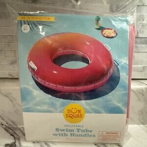 Sun Squad Inflatable Swim Tube with Handles 36” Diameter New Summer Pool Relax